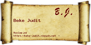 Beke Judit névjegykártya